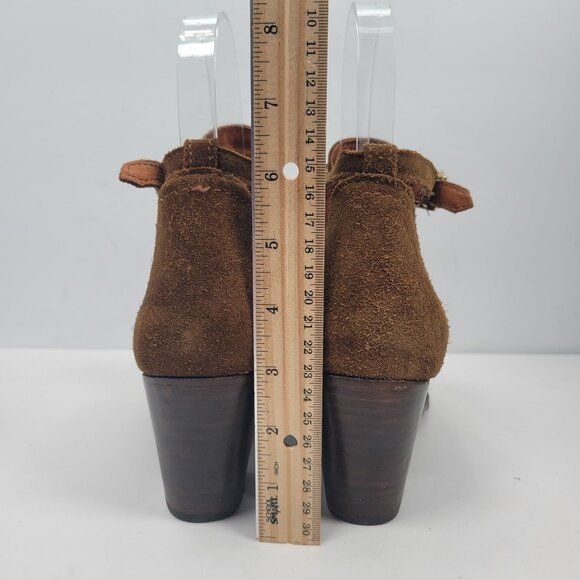 Frye Meghan Women's Chestnut Suede Shootie Ankle Boots 3471356 US Size 8.5B - Picture 8 of 9